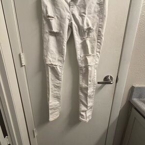 Women's White Distressed Jeans